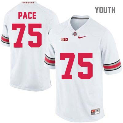 Ohio State Buckeyes Youth Orlando Pace #75 White Authentic Nike College NCAA Stitched Football Jersey TL19V20RT